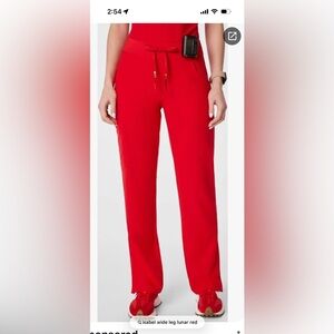 Figs Lunar Red Isabel Wide Leg Women's Scrub Pants